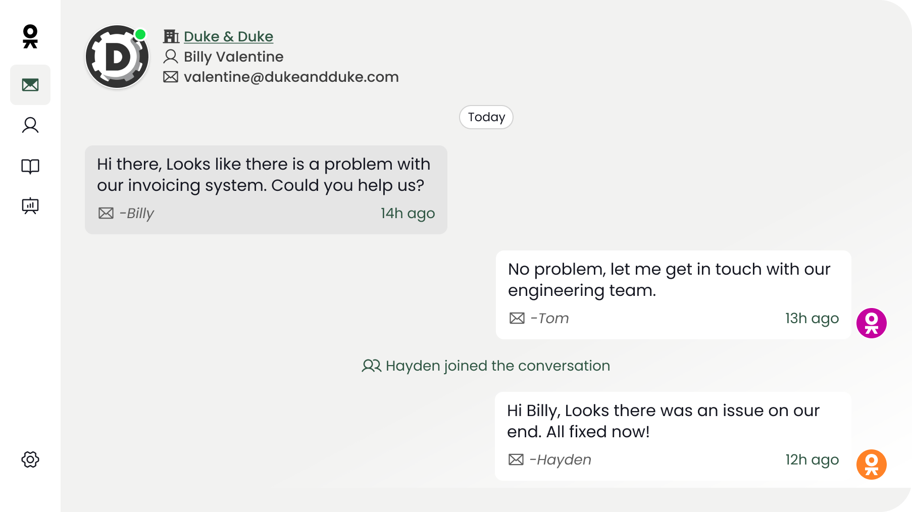 a shared inbox for all your customer support messages